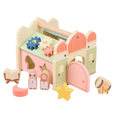 Wooden Mosque Shape Sorter Toy (With Blocks)
