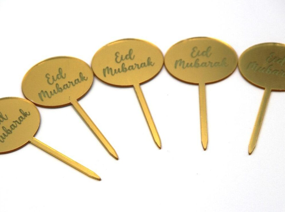Eid Mubarak Toppers - Cupcake Acrylic