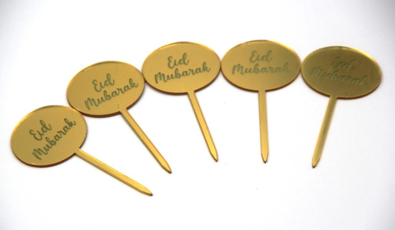 Eid Mubarak Toppers - Cupcake Acrylic