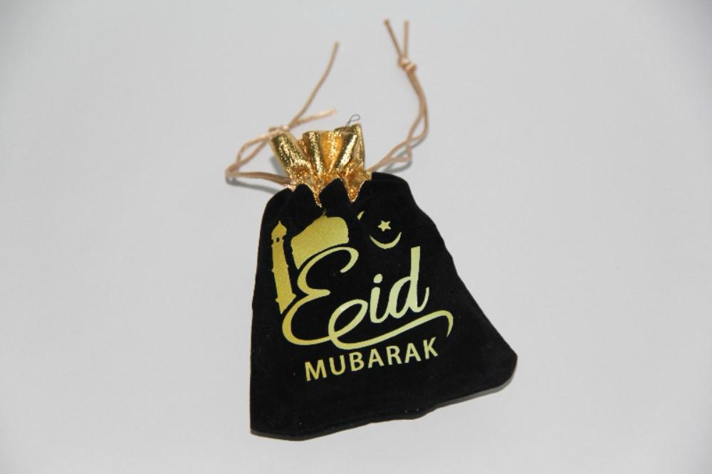 Eid Mubarak Velvet Gold Bag
